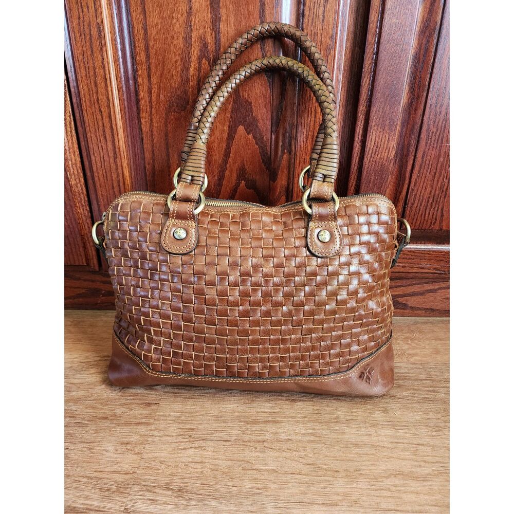 Patricia Nash Boho Western Augusta Discovery Woven Leather Satchel Tote Limited